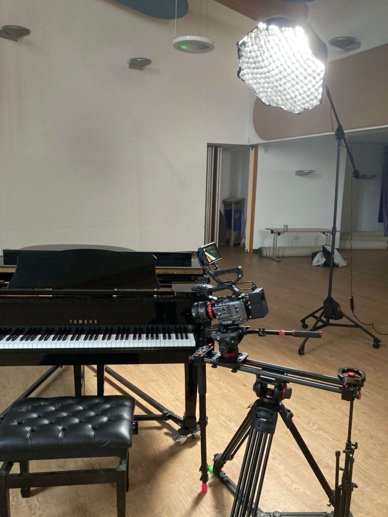 A piano and a camera.