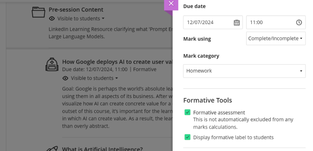 Embedding LinkedIn Learning in Blackboard Ultra.